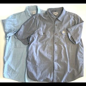Men’s Carharrt Short Sleeve Denim Shirts LOT OF 2